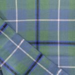 Sage green and slate blue plaid flannel from a Multan manufacturer