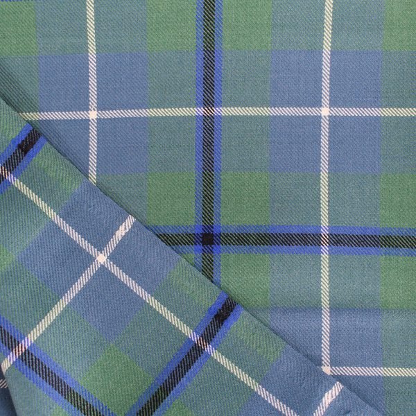 Sage green and slate blue plaid flannel from a Multan manufacturer