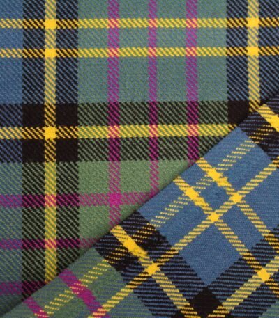 Großhandel Tartan Bettwäsche Material in blau, grün und gelb Muster