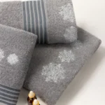 Dove Grey Embroidered Towel